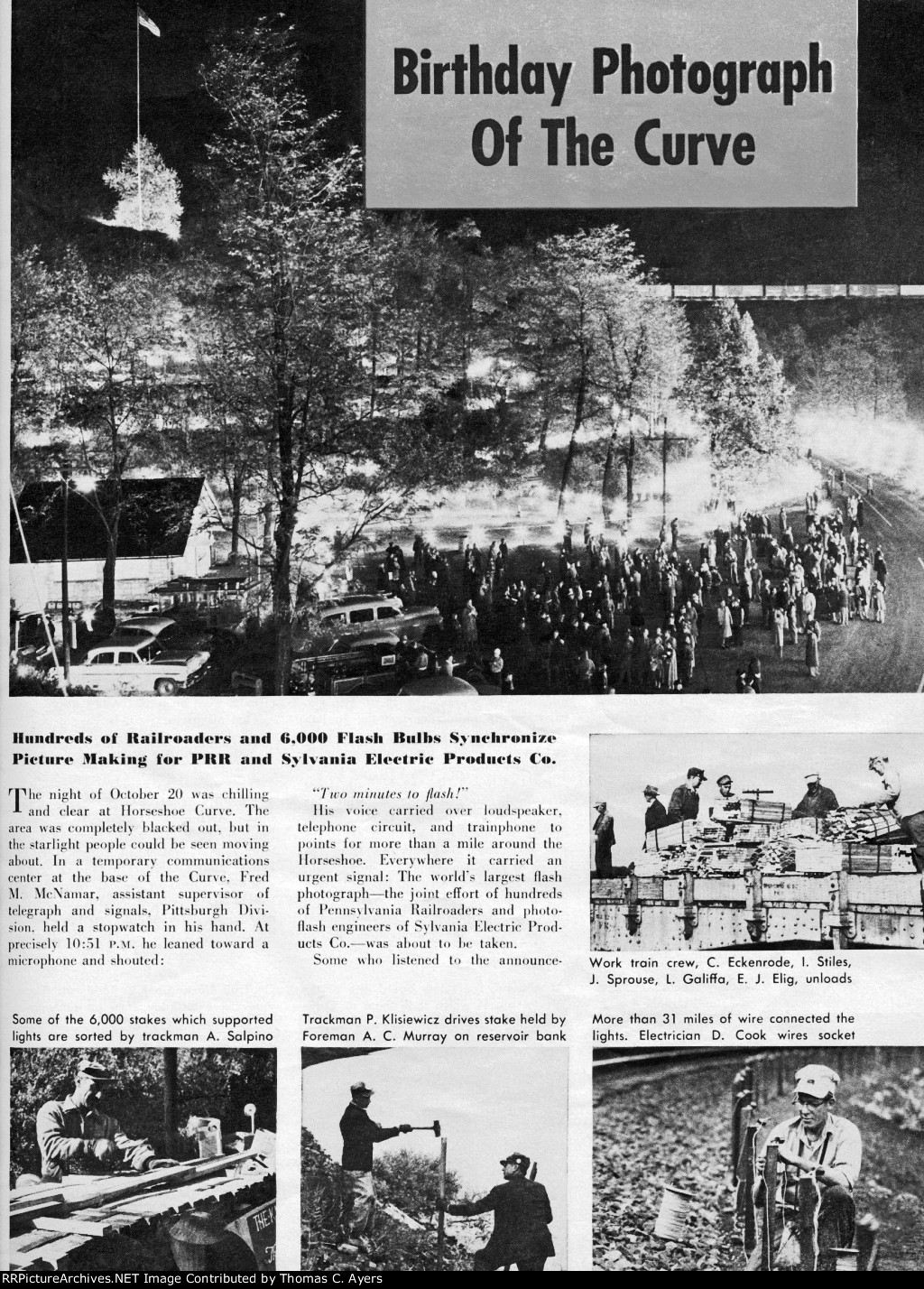 PRR "Birthday Photograph Of The Curve," Page 1, 1954